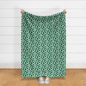 Medium Scale Cow Print in Emerald Green and White
