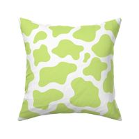 Large Scale Cow Print in Honeydew Green and White