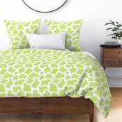 Large Scale Cow Print in Honeydew Green and White