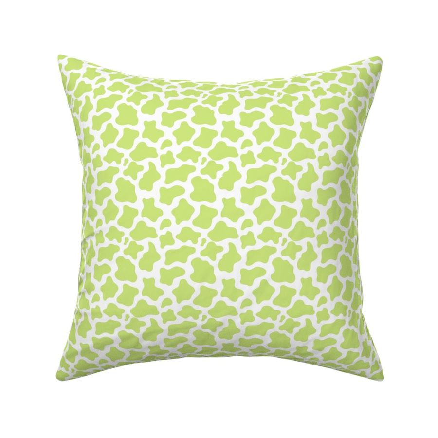 Small Scale Cow Print in Honeydew Green and White