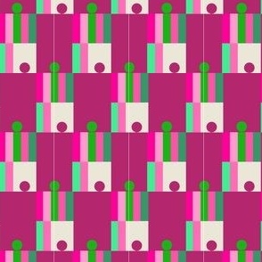 Geometric pink and green 