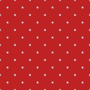 Petite Yuletide Snowflakes Red