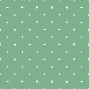 Petite Yuletide Snowflakes Green