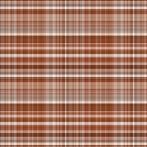 Traditional Gingham Check Pattern Rustic Country Style Brown Grey Smaller Scale