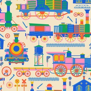 Totally Trains -Super Steamers - Retro Rail Locomotives - LARGE