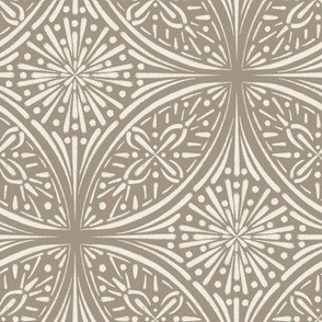 fancy tile - creamy white _ khaki brown - home decor