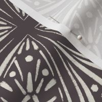 fancy tile - creamy white _ purple brown - home decor