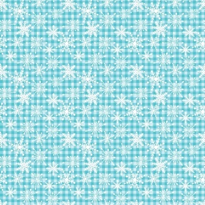 Aqua Snowflake Plaid