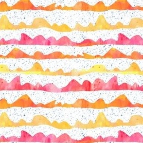 Tropical Fruit Fiesta Stripes, watercolor stripes in vibrant pink, orange and yellow