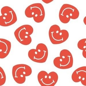 smiley face red hearts