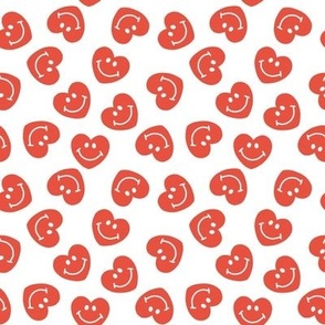 small smiley face red hearts