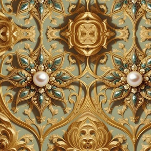 Toile peony,center repeat, pattern,pastel color ,decoupage ,Versailles ,rococco,baroque Marie Antoinette,antique ,floral trellis,pearls,lace, luxurious elegant beautiful unique , Fleur de lis,rococo,gold,golden,floral,pastel ,baroque ,pattern ,elaborate ,