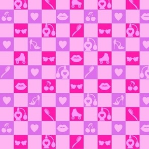 Barbiecore_Pink checker Doll Play_Bright pop  pink