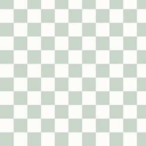 Pale Forest & White Checker, 3/4" Powdery Green Checkerboard, Checkered