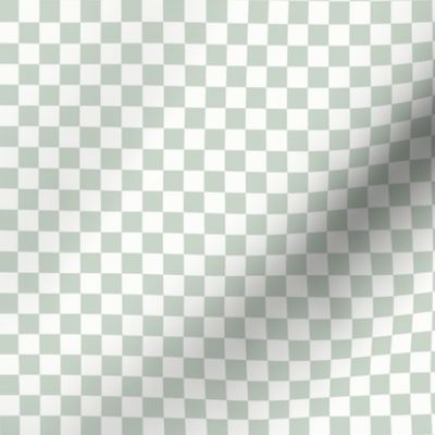 Pale Forest & White Checker, 3/8" Powdery Green Checkerboard, Checkered