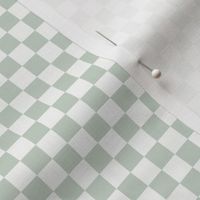 Pale Forest & White Checker, 3/8" Powdery Green Checkerboard, Checkered