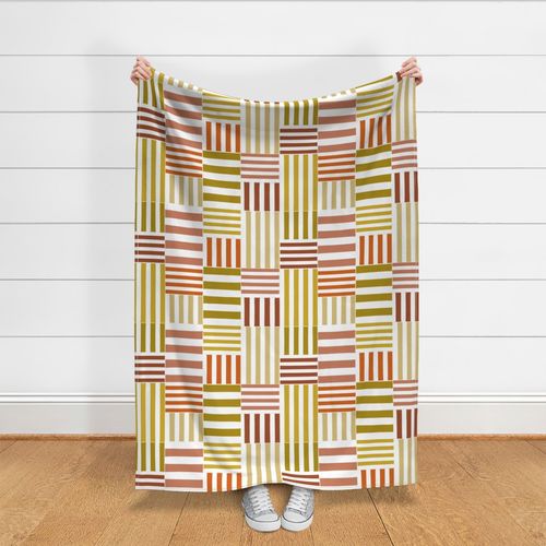 stripe blocks - orange yellow - X Large