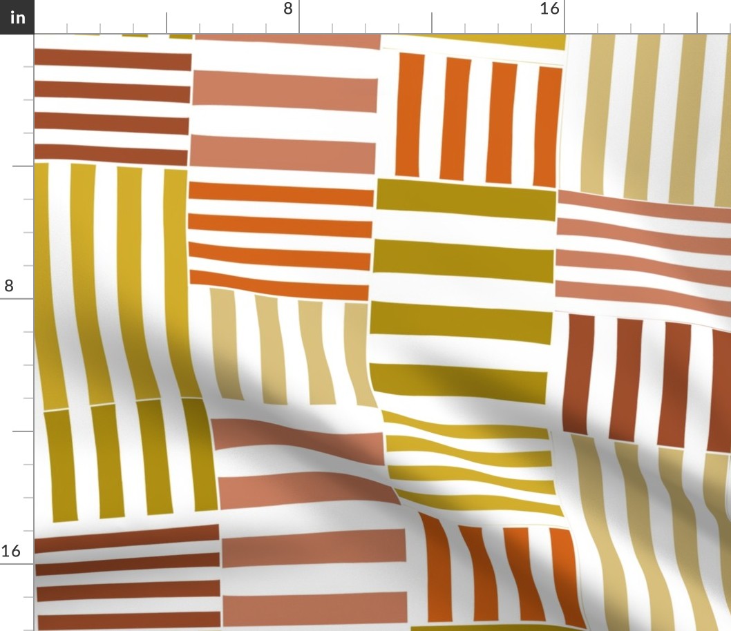 stripe blocks - orange yellow - large