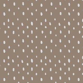 tiny polka dots taupe mushroom tan