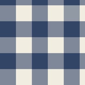 1.5" Gingham: Dark Denim Blue Gingham Check, Dark Blue Buffalo Plaid, Buffalo Check