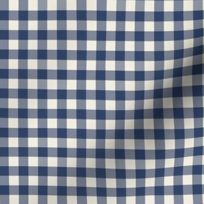 3/8" Gingham: Dark Denim Blue Gingham Check, Dark Blue Buffalo Plaid, Buffalo Check