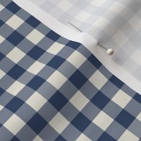 3/8" Gingham: Dark Denim Blue Gingham Check, Dark Blue Buffalo Plaid, Buffalo Check