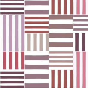 stripe blocks - red violet - large 