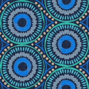 Tribal Boho Mandala in Blue