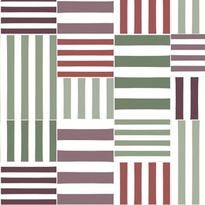 stripe blocks - green red violet - large