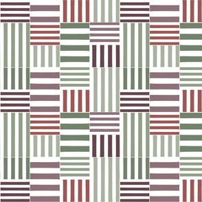 stripe blocks - green red violet - medium