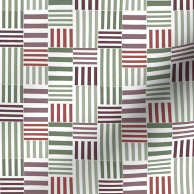 stripe blocks - green red violet - small