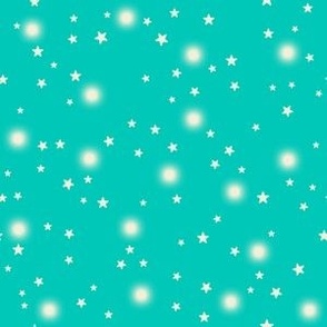 xs-Christmas  Cream STARS on Teal