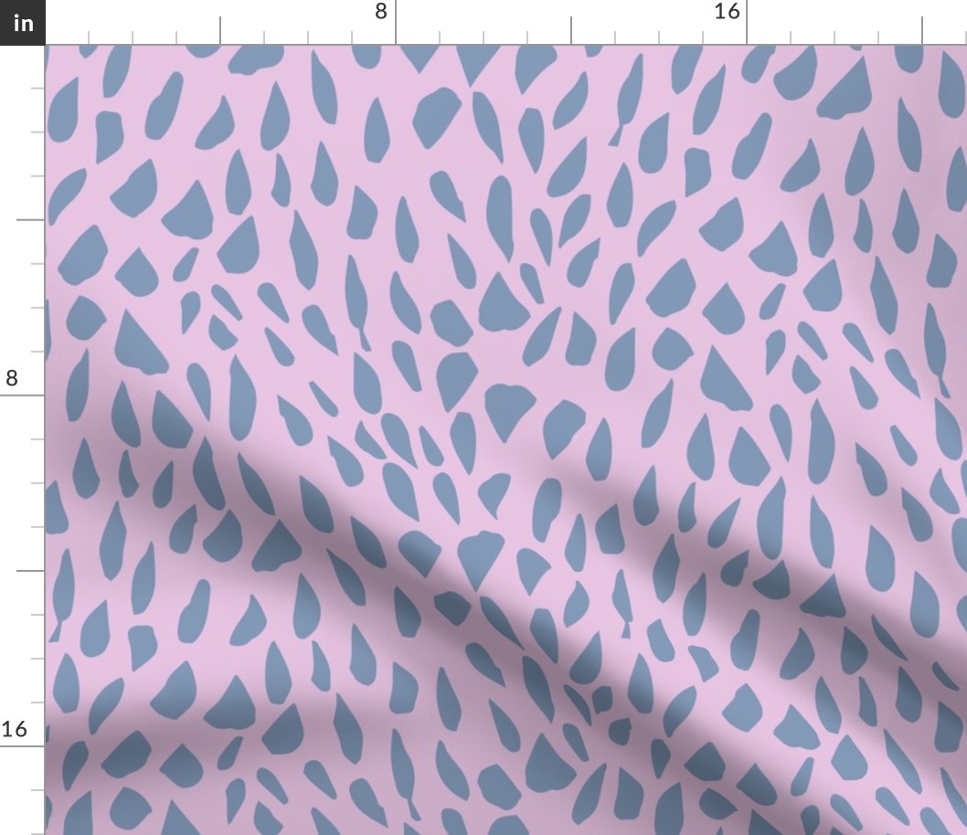 Organic Marks Scatter - Warm Blue Grey On Soft Pink. 