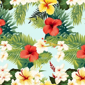 Hawaiian Hibiscus Aloha Wear Surf Shirt MuuMuu Vintage Floral