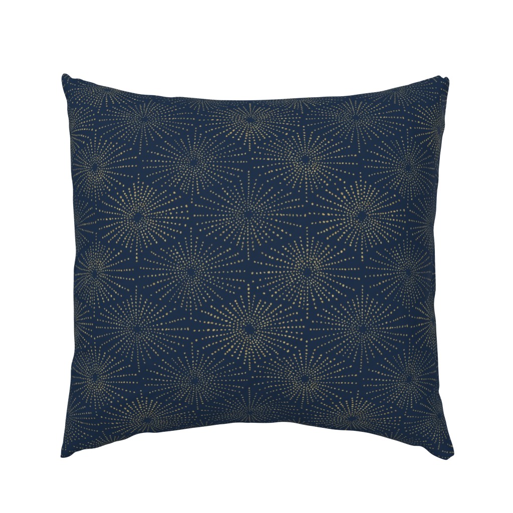 Sea Urchin Shell - Gold on Navy (Medium)