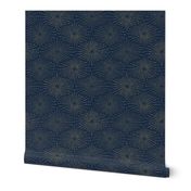 Sea Urchin Shell - Gold on Navy (Medium)