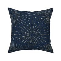 Sea Urchin Shell - Gold on Navy (Large Scale)