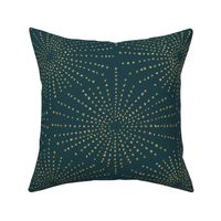 Sea Urchin Shell - Gold on Dark Teal (Large Scale)