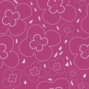 Tween Flower Scatter - Pink On Pink.