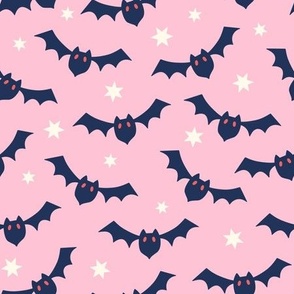 Cute bats on pink
