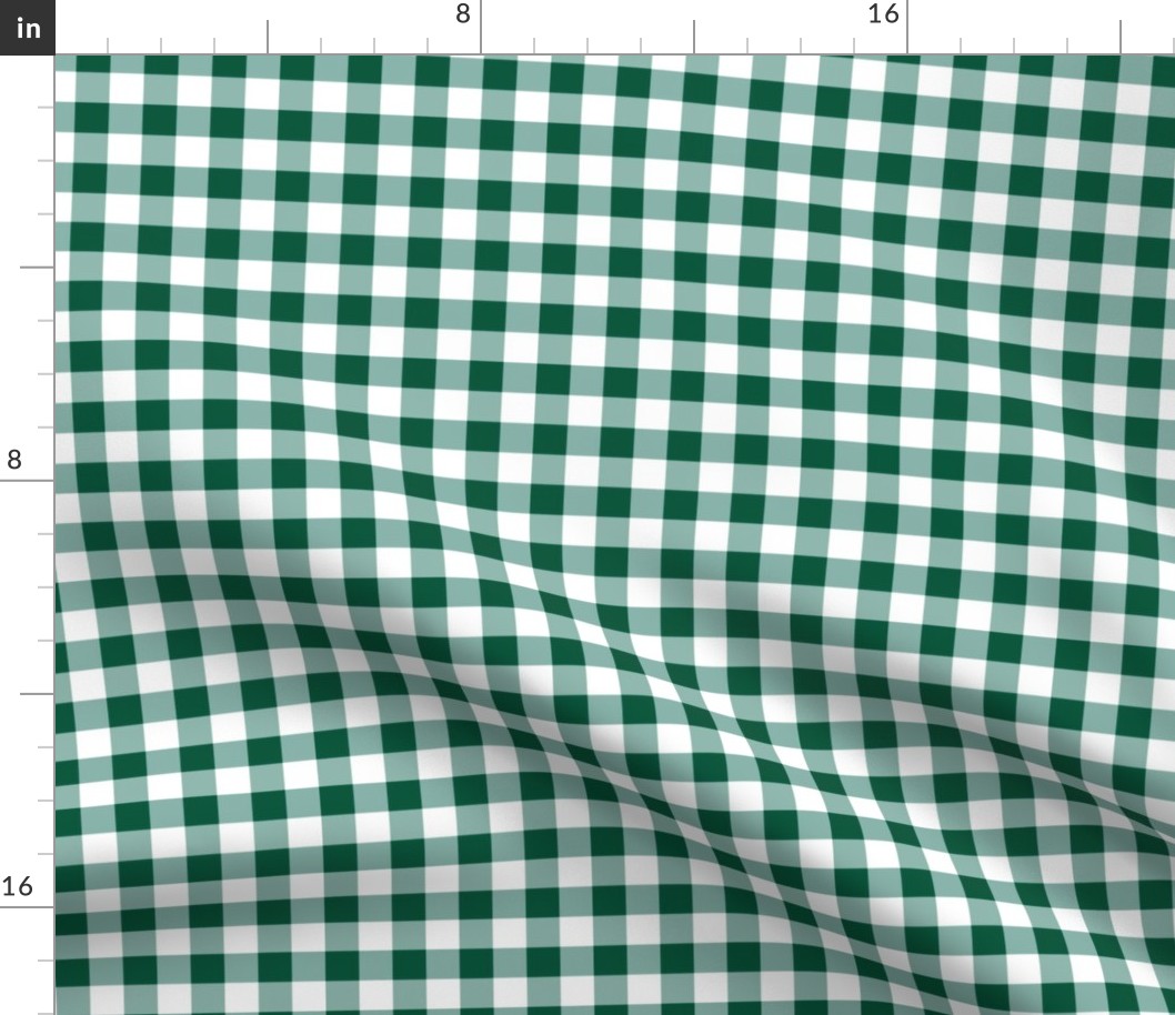 Small Scale // Emerald Green Vintage Gingham Check  