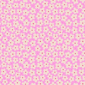 Daisy Dot Groovy Floral Barbiecore Pink