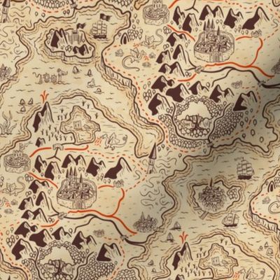 Fantasy Map in Parchment, small