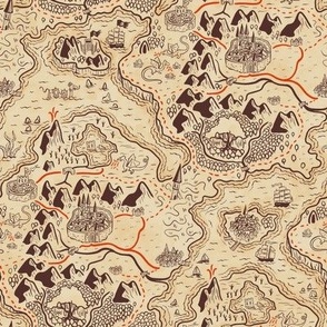 Fantasy Map in Parchment, small