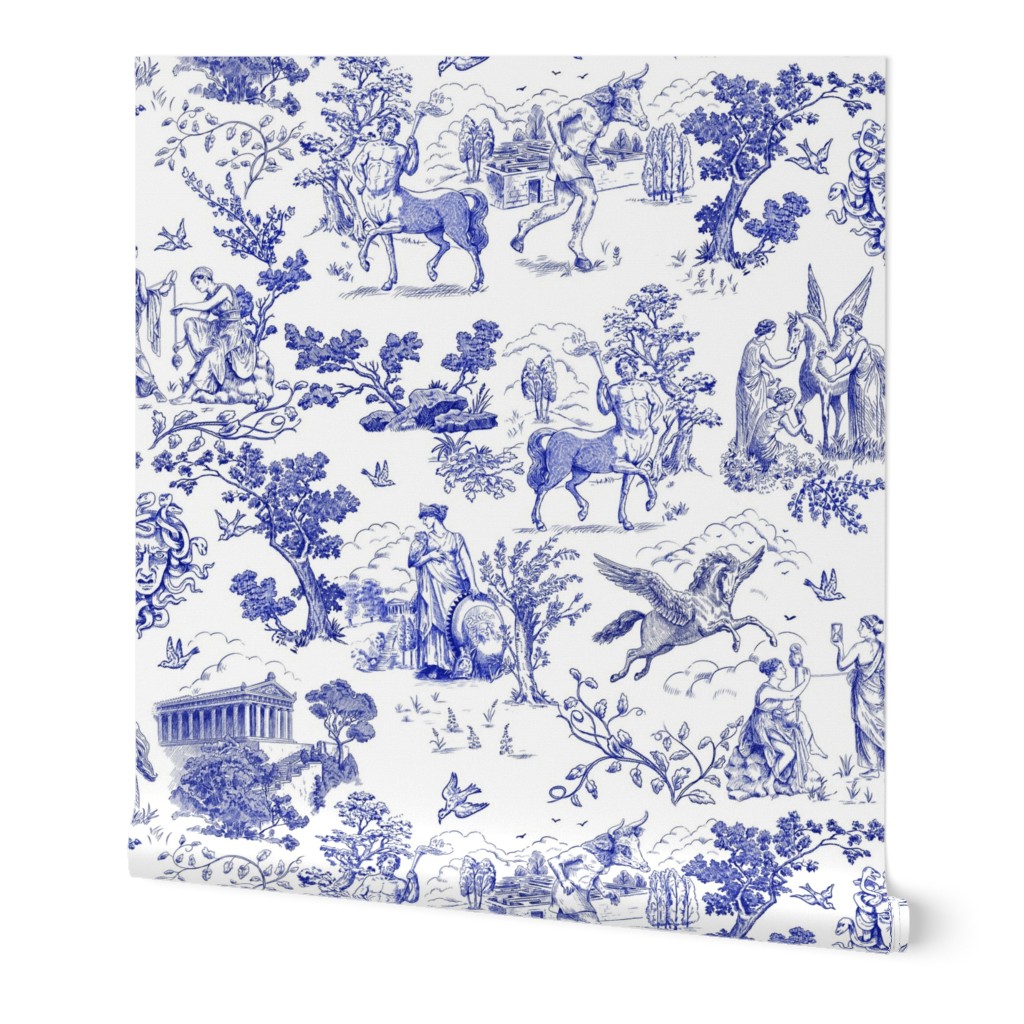 Greek Mythology Toile Navy Blue