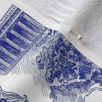 Greek Mythology Toile Navy Blue