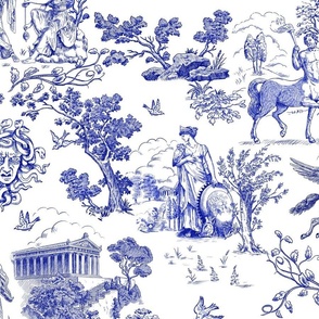 Greek Mythology Toile Navy Blue