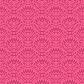 Art Deco Scallop | Medium Scale | Bright Raspberry Pink