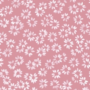 Painted Daisies - dusty pink - large scale