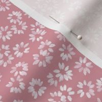 Painted Daisies - dusty pink - small scale